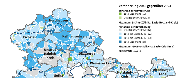 Ergebnisse der 2. Gemeindebevölkerungsvorausberechnung (Foto: Landesamt Statistik) Ergebnisse der 2. Gemeindebevölkerungsvorausberechnung (Foto: Landesamt Statistik)