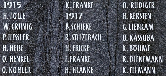 Namen der Gefallenen (Foto: nnz)