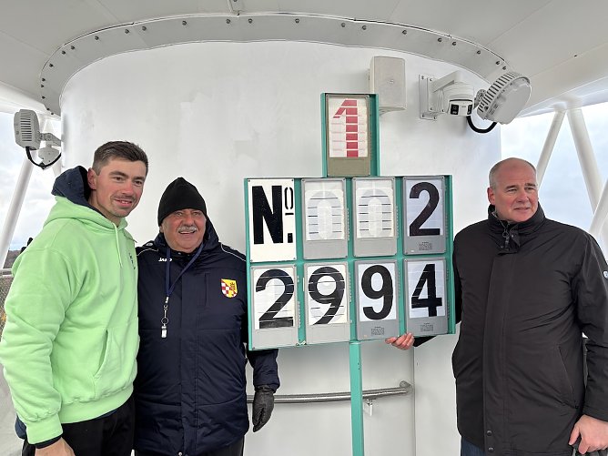 Leicht verfroren, aber glücklich: David Storl, Werner Hütcher und Matthias Jendricke (Foto: oas) Leicht verfroren, aber glücklich: David Storl, Werner Hütcher und Matthias Jendricke (Foto: oas)