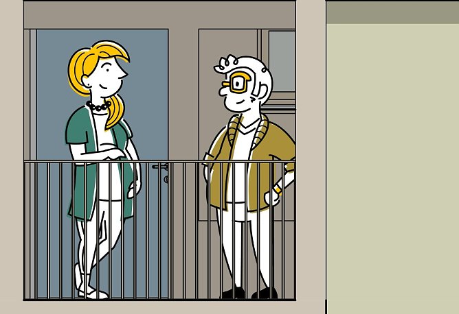 Familie Gl&uuml;cklich, Comic-Figuren der SWG, sucht auch nette Nachbarn.  (Foto: SWG)