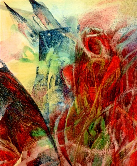 Karin Kisker, 2018, farbige Zeichnung der Königin Mathilde mit Nordhäuser Dom (Foto: Privatbesitz) Karin Kisker, 2018, farbige Zeichnung der Königin Mathilde mit Nordhäuser Dom (Foto: Privatbesitz)