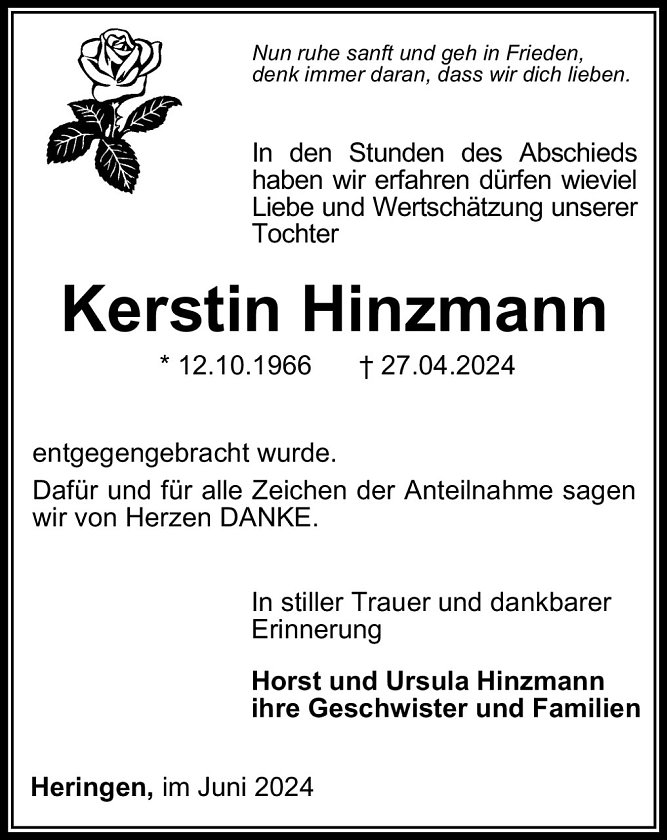 Danksagung (Foto: Bestattung Baumgarten)