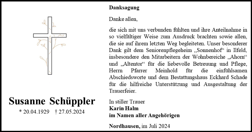 Danksagung (Foto: Schade)