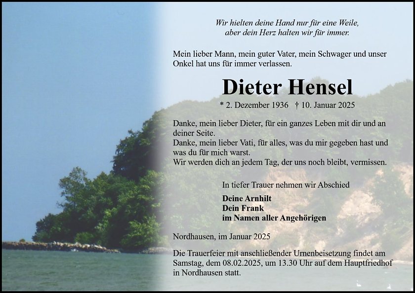 Traueranzeige (Foto: Bestattung Baumgarten)