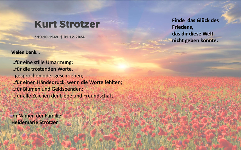 Danksagung Kurt Strotzer (Foto: privat)