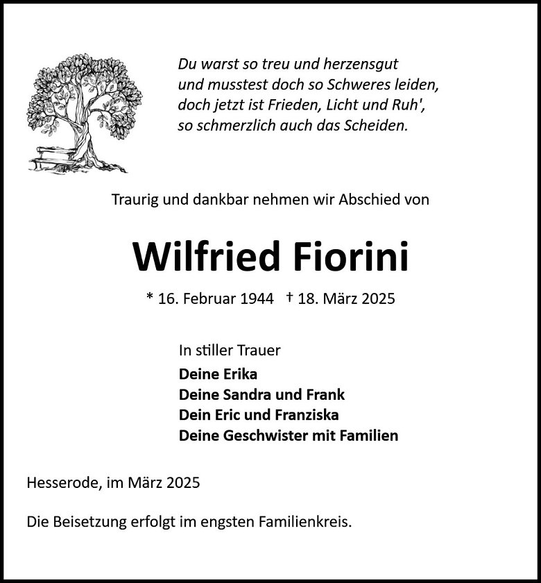 Traueranzeige (Foto: Bestattung Baumgarten)