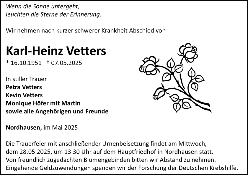 Traueranzeige (Foto: Bestattungshaus Schade)