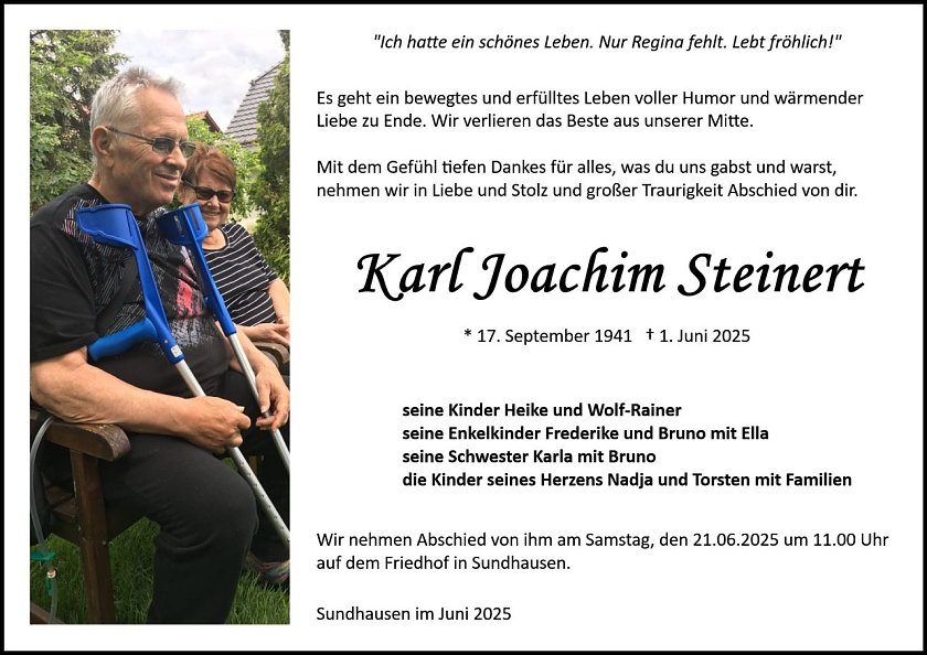 Traueranzeige (Foto: Bestattung Baumgarten)