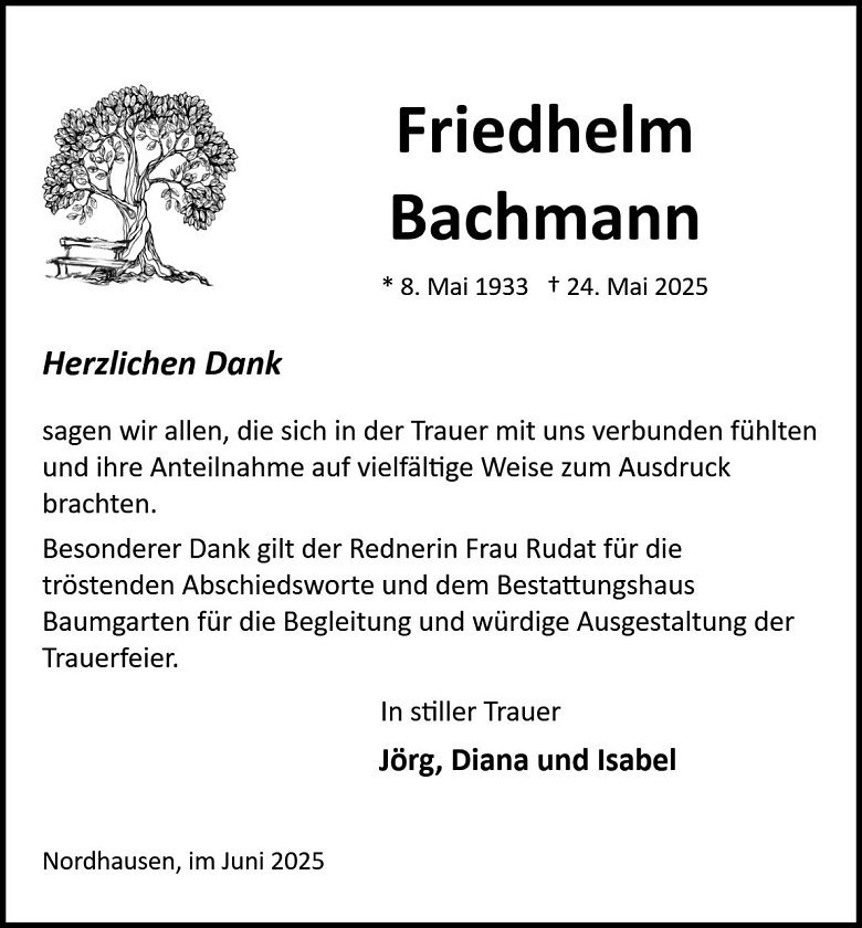 Danksagung (Foto: Bestattung Baumgarten)