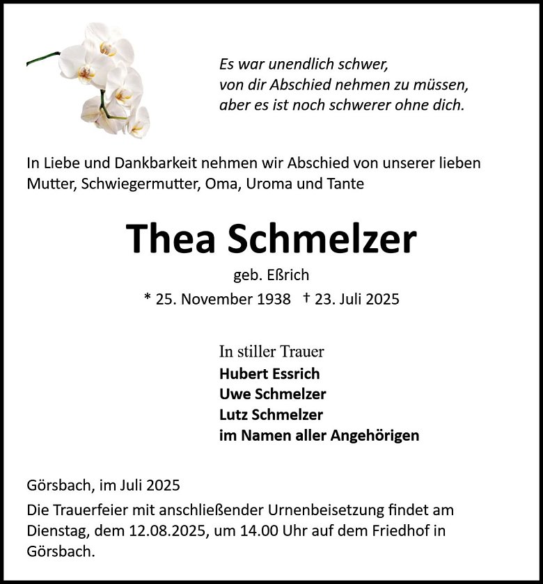 Traueranzeige (Foto: Bestattung Baumgarten)