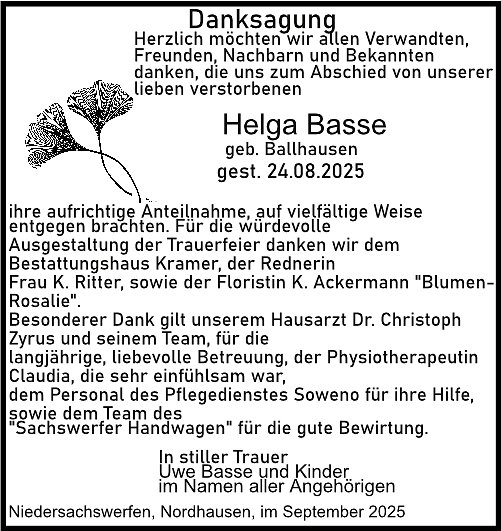 Danksagung (Foto: Kramer)