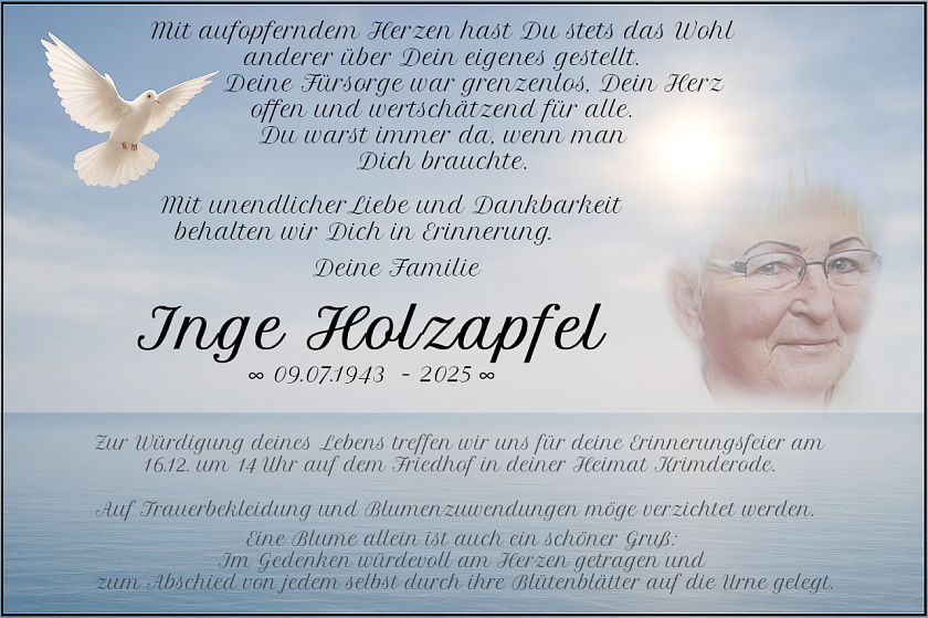 Traueranzeige (Foto: M. Kanzler)