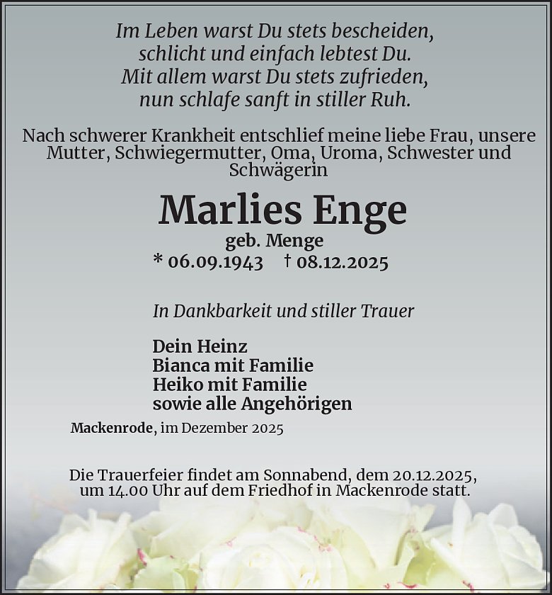 Traueranzeige (Foto: Best. Westerhausen)