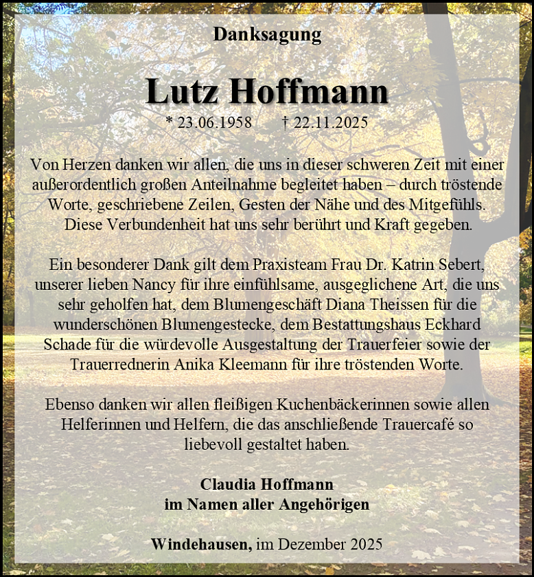 Danksagung (Foto: Schade)