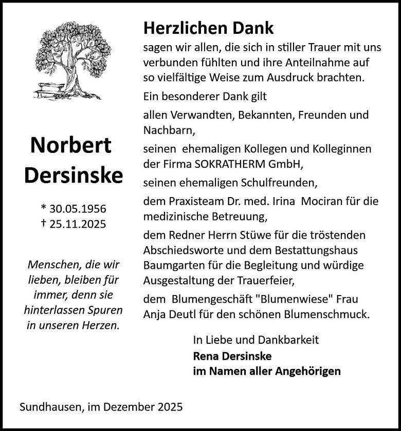 Danksagung (Foto: Bestattung Baumgarten)