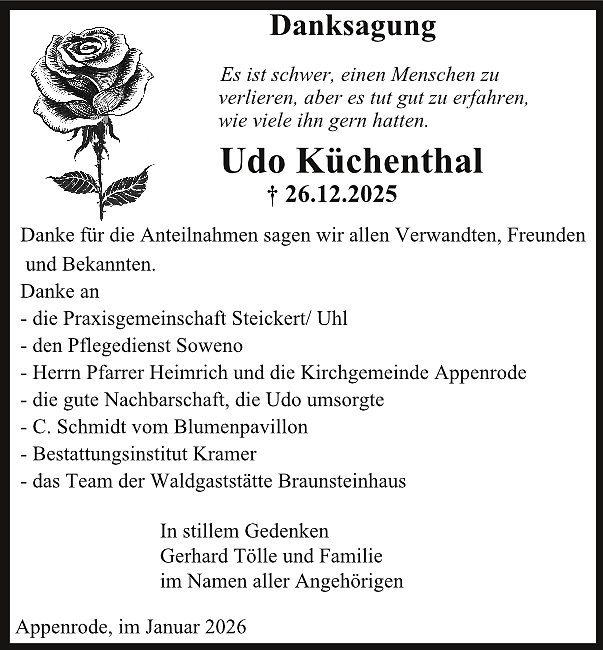 Danksagung (Foto: Bestattungen Kramer)