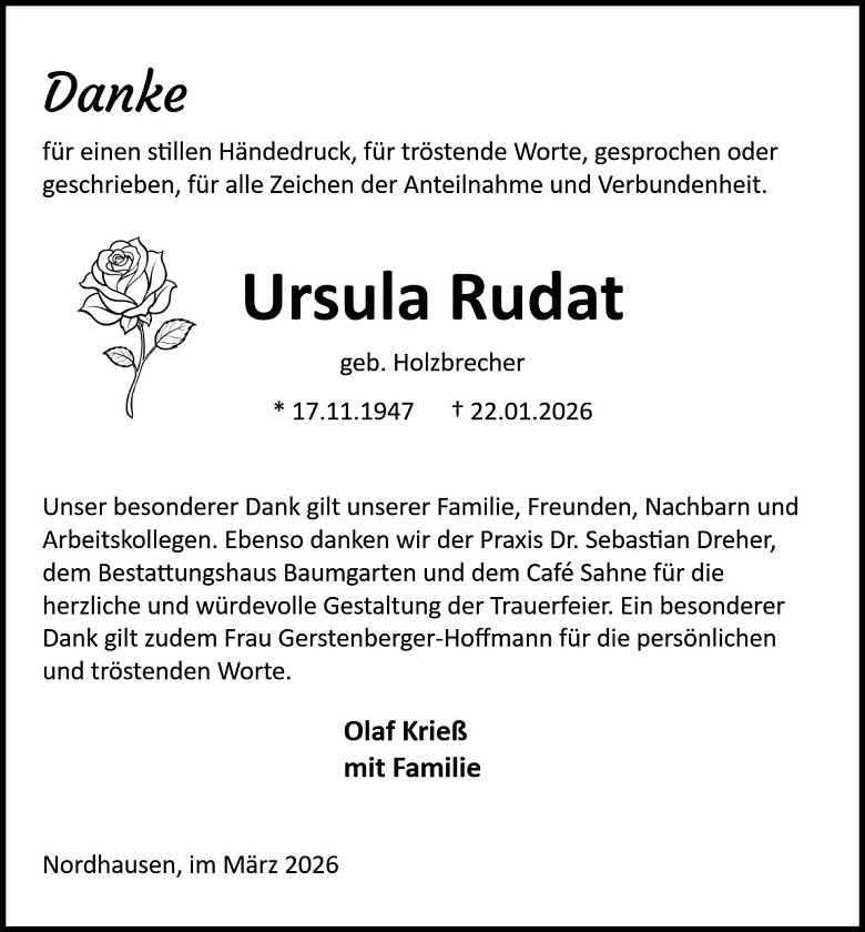 Danksagung (Foto: Bestattung Baumgarten)