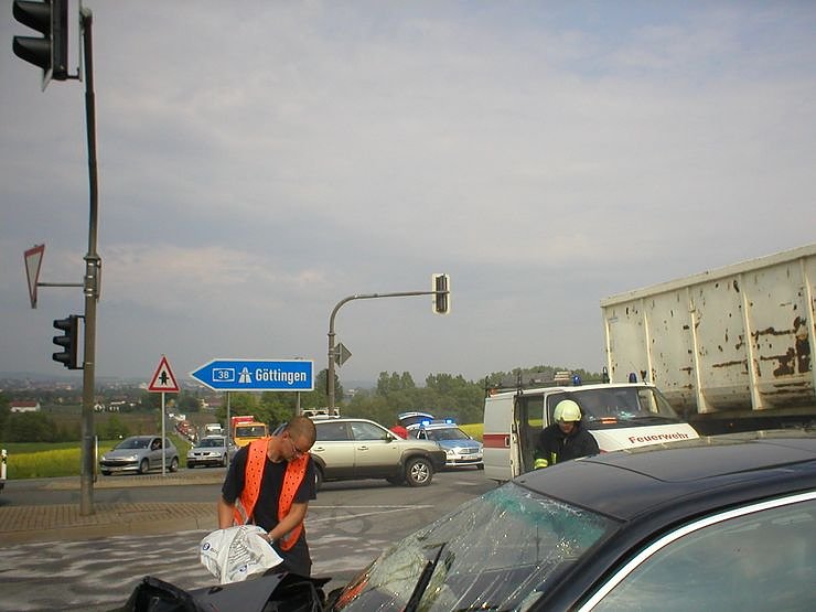 Crash an der Abfahrt