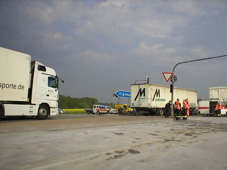 Crash an der Abfahrt