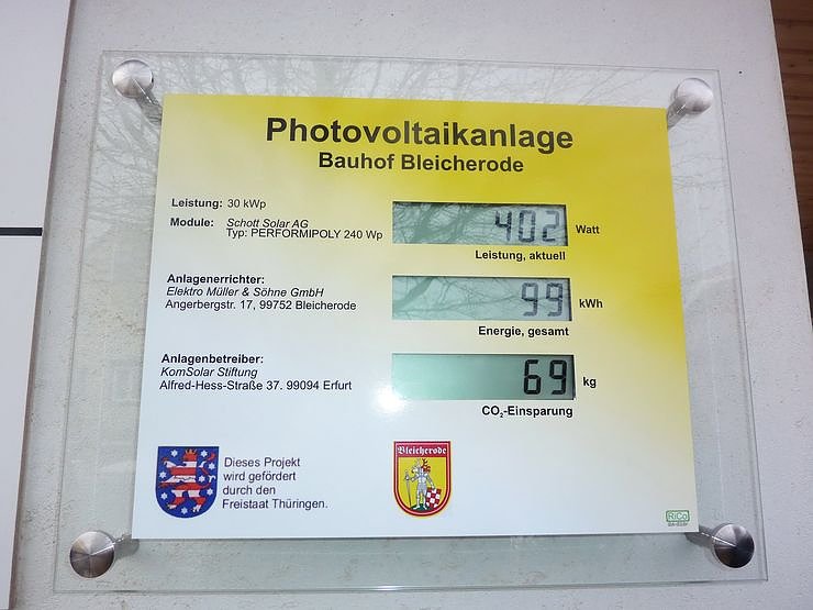 Sonne auf Bauhof-Dach