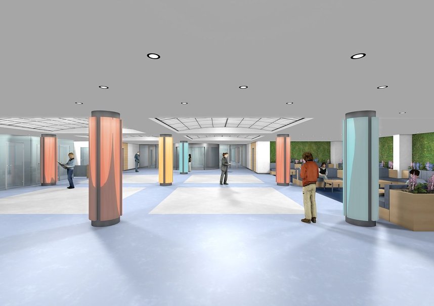 Ansichten: Rechts der Aufenthaltsbereich