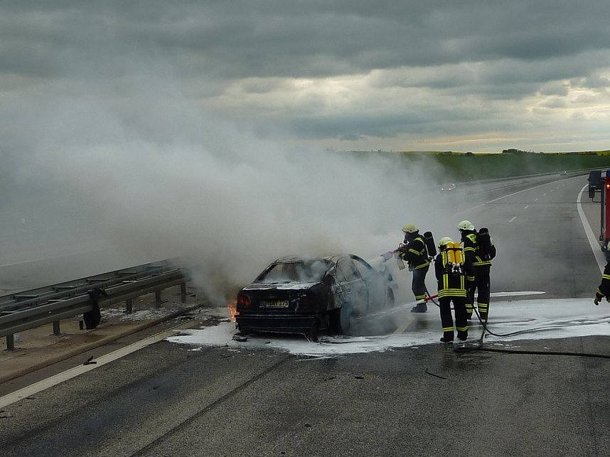 Brand auf der Autobahn