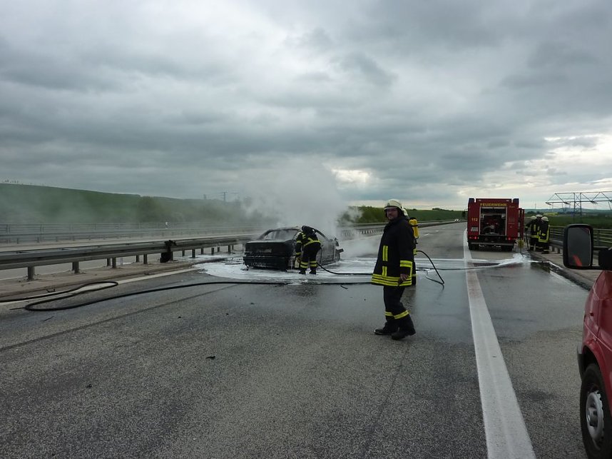 Brand auf der Autobahn