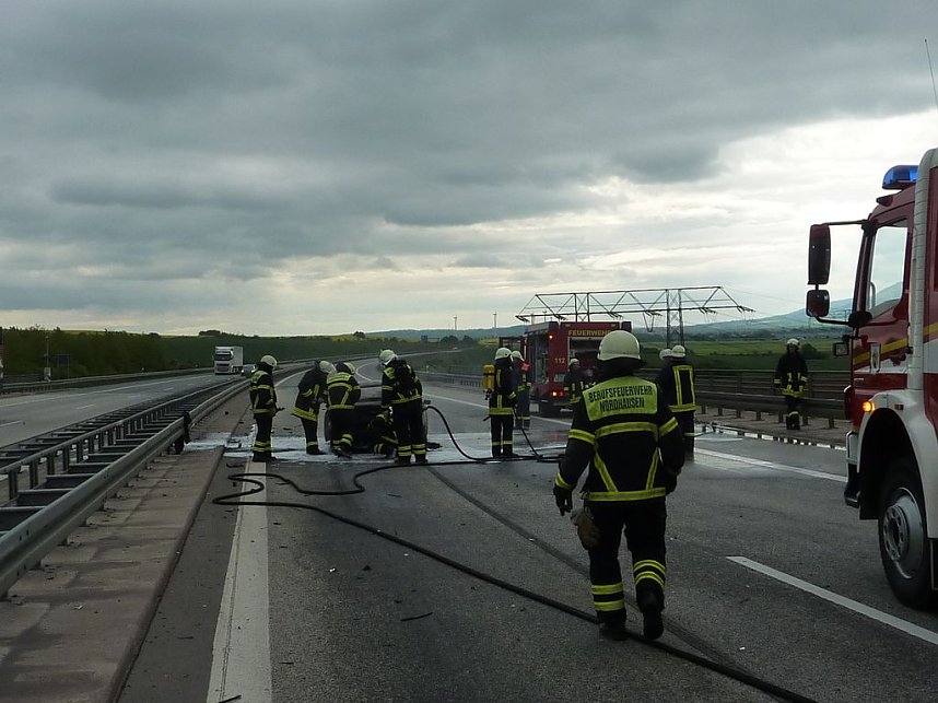 Brand auf der Autobahn