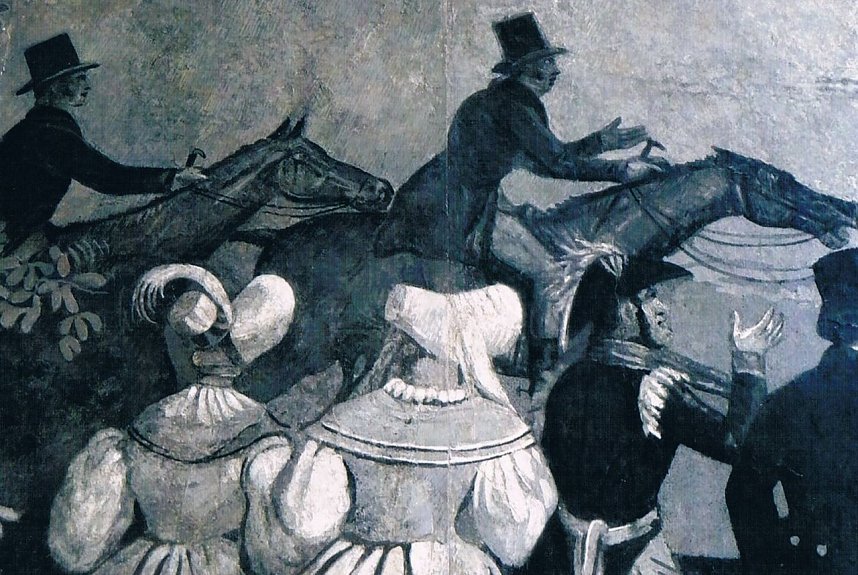 Tapetenmotive im Waldhaus Japan: Pferderennen