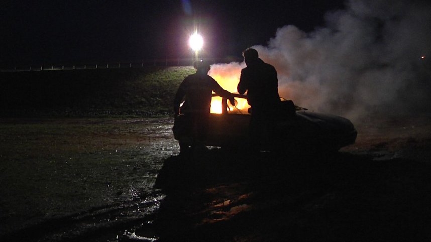 Einsatz entlang der neuen Strecke