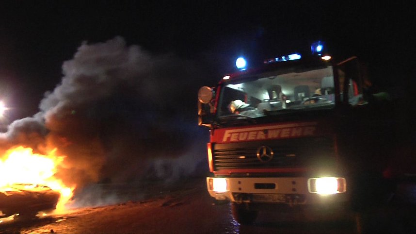 Einsatz entlang der neuen Strecke