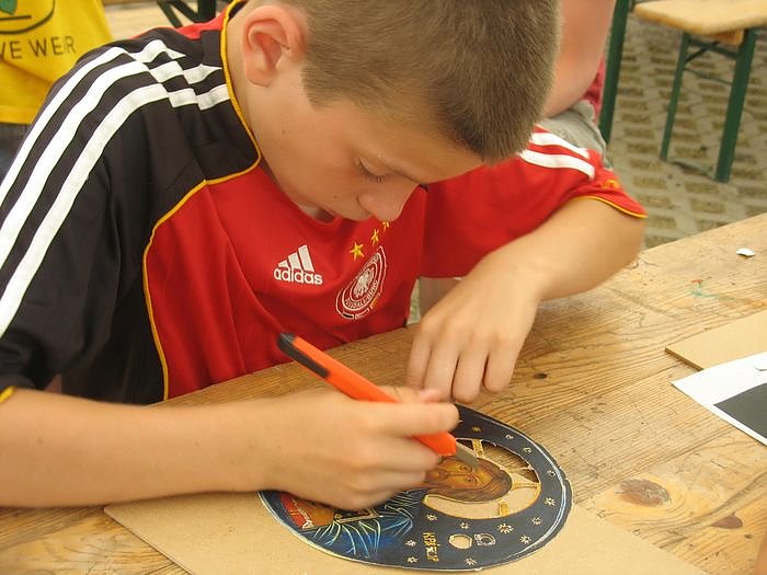 Beim Herstellen eines Ikonenbilds