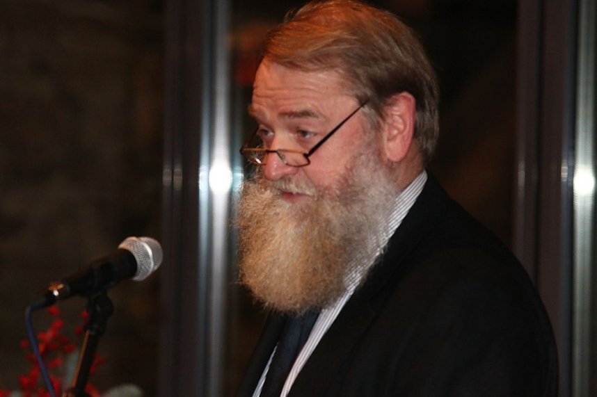 Die Redner des Abends: Eberhard Gr&uuml;neberg