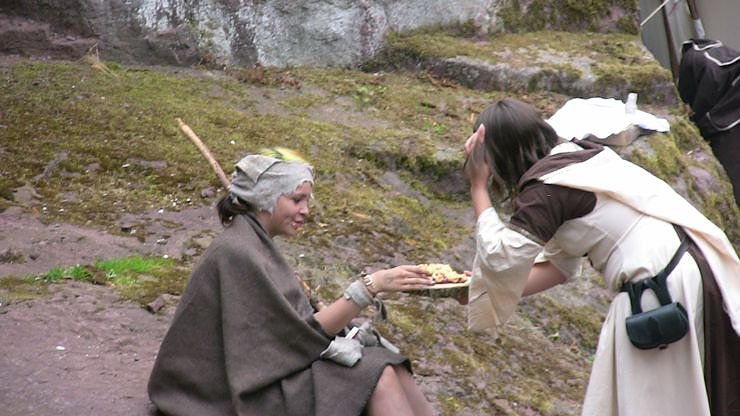 historisches Spektakel auf der Burgruine Hohnstein � Bettlerinnen