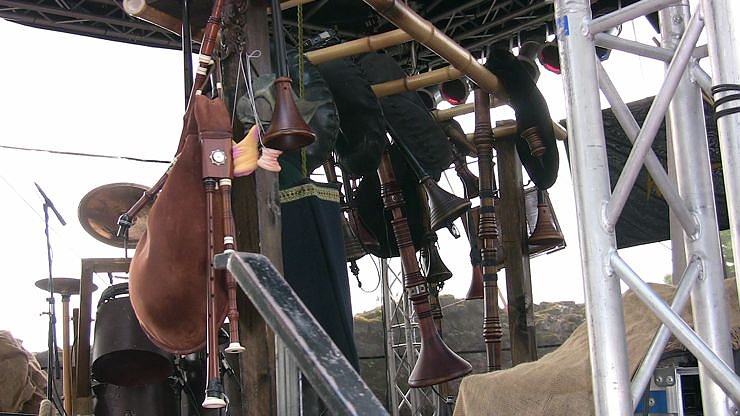 historisches Spektakel auf der Burgruine Hohnstein � die Instrumente der Band