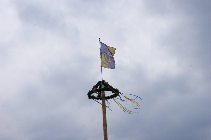 Maibaum in Obergebra gesetzt