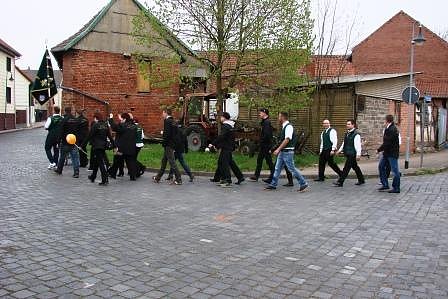Maibaum in Bielen aufgestellt