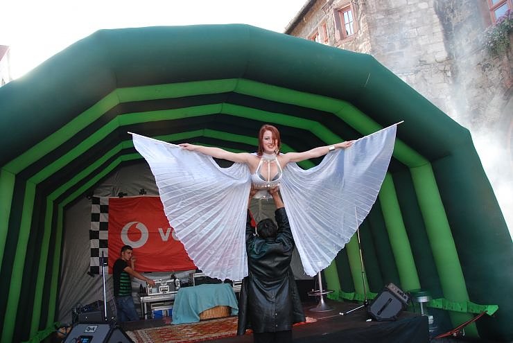 Schlangenshow auf dem Rathausplatz