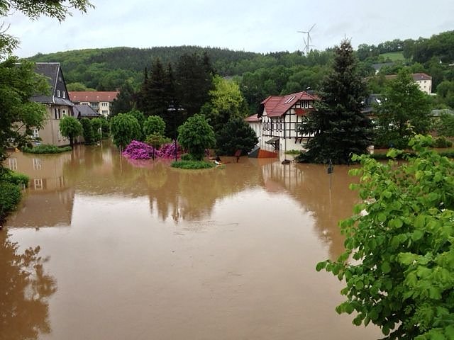 Hochwasser in Berga/Elster