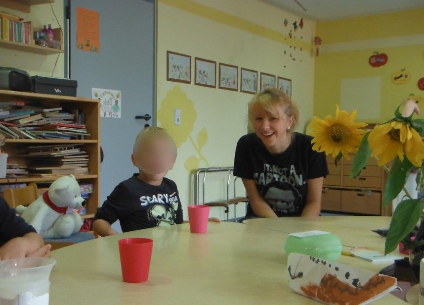 Angelina Kahl  in der integrativen Kindertagesst&auml;tte Traumzauberbaum der Nordth&uuml;ringer Lebenshilfe in Nordhausen