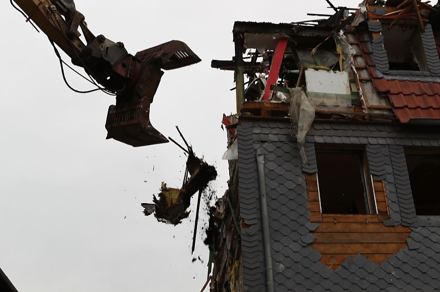 Abriss einer Brandruine