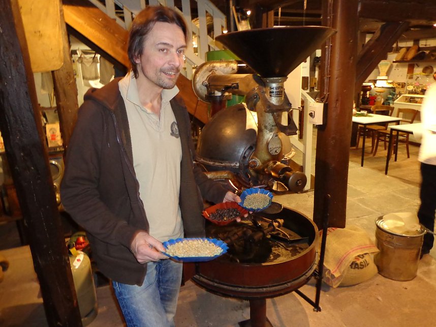 Kaffeer&ouml;sten im Tabakspeicher