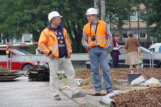 Schachtbauer am Hamburger Hauptbahnhof