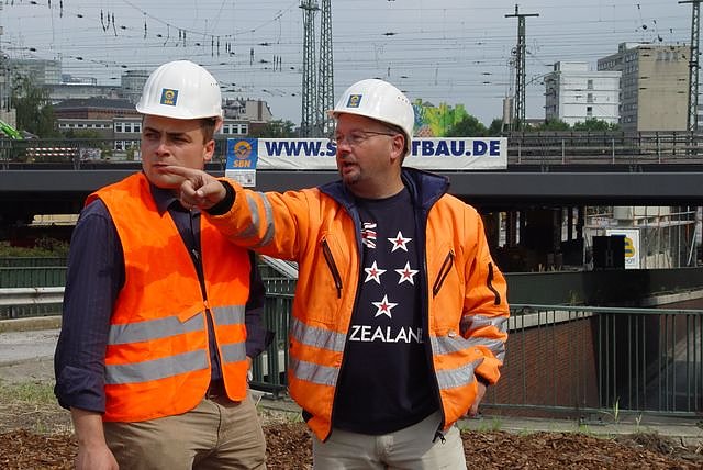 Schachtbauer am Hamburger Hauptbahnhof