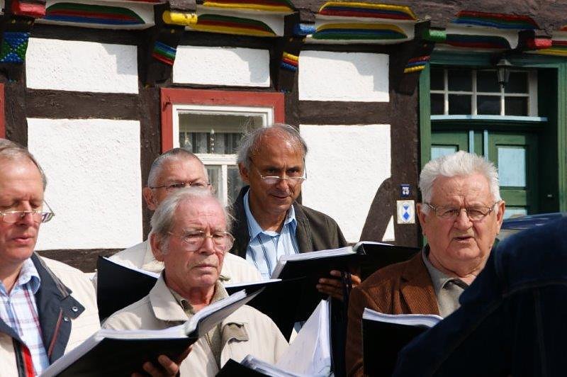 Maibaum in Obergebra gesetzt