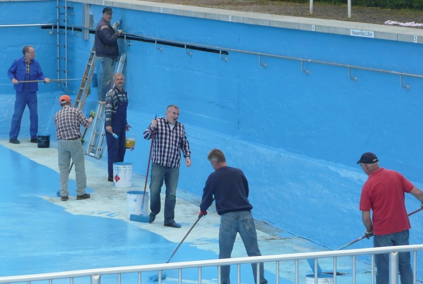 Arbeitseinsatz im Freibad