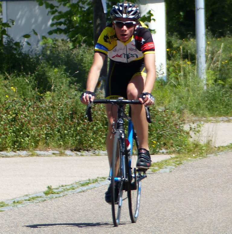 Hitzeschlacht in Lichtenstein: Erik kurz vor dem Ziel