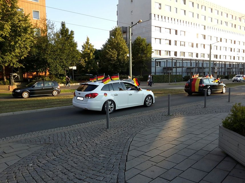 Autocorso nach 1:0 Sieg &uuml;ber die USA