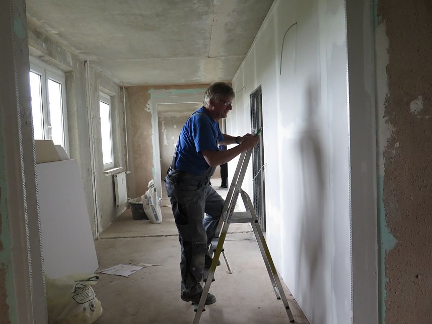 Seniorenwohnen am Aueblick: Trockenausbau im 4. OG