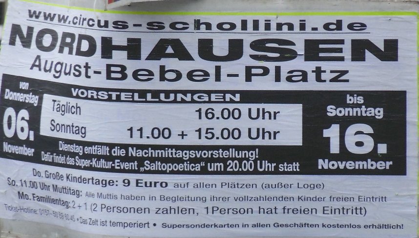 Zirkus in Nordhausen